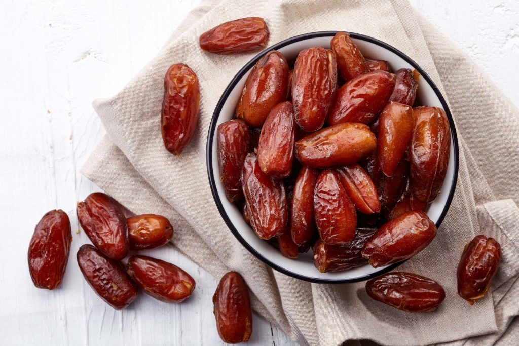 dates in a bowl on the table