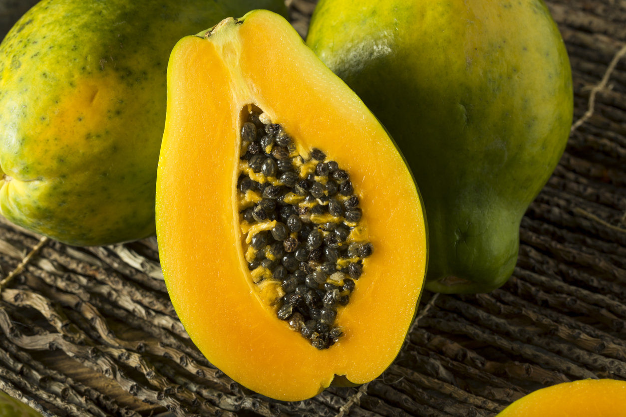 Raw Organic Green Hawaiian Papaya Ready to Eat