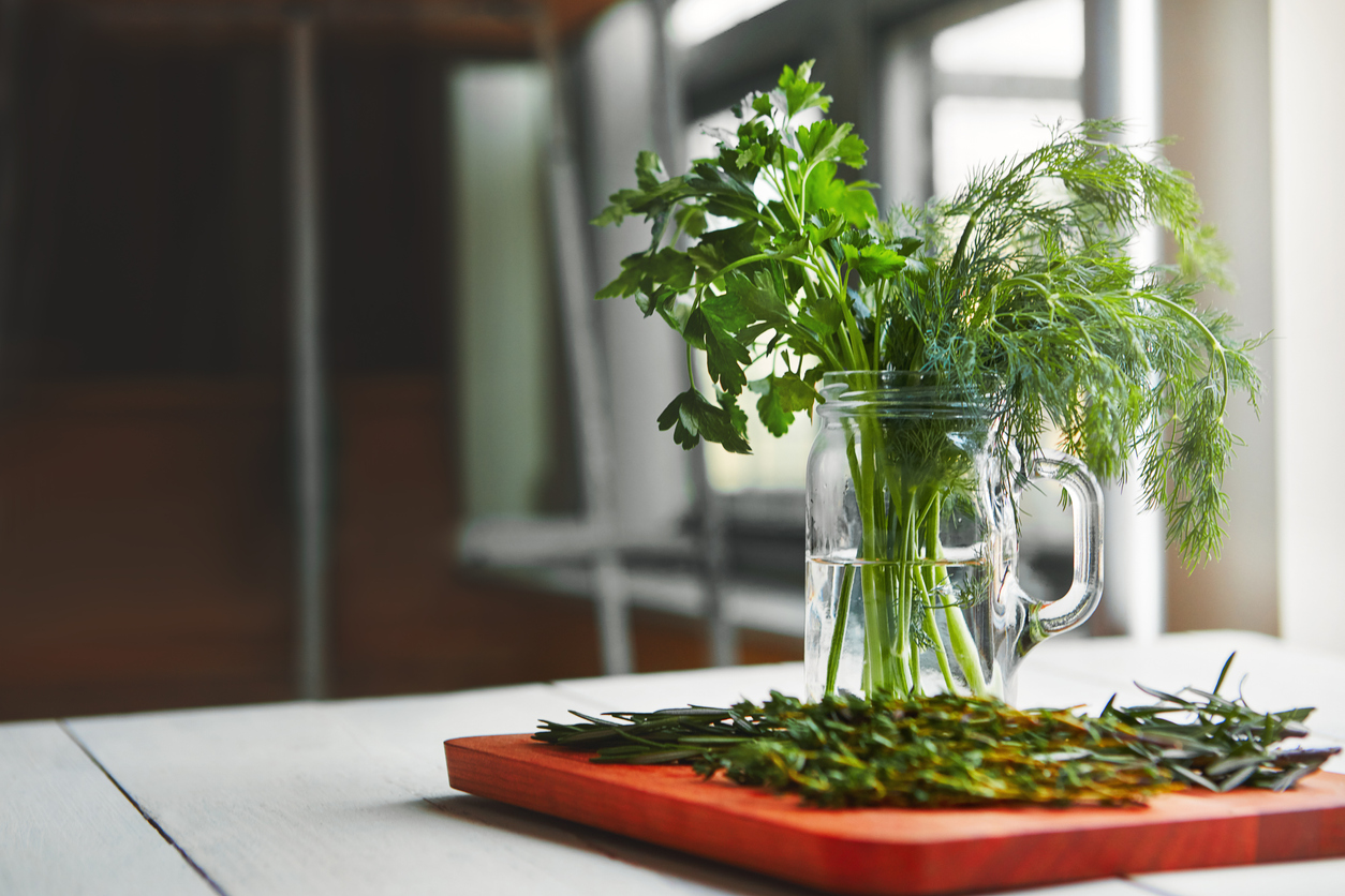 bringing the garden into the kitchen