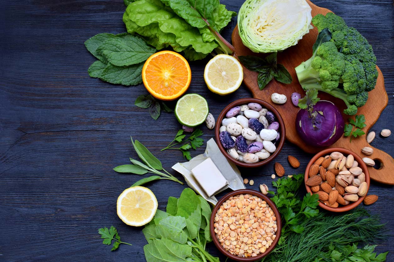 folate containing foods on a table