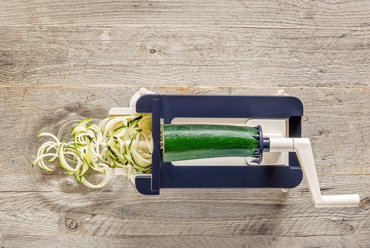 Crank Vegetable Spiralizer Making Zoodles