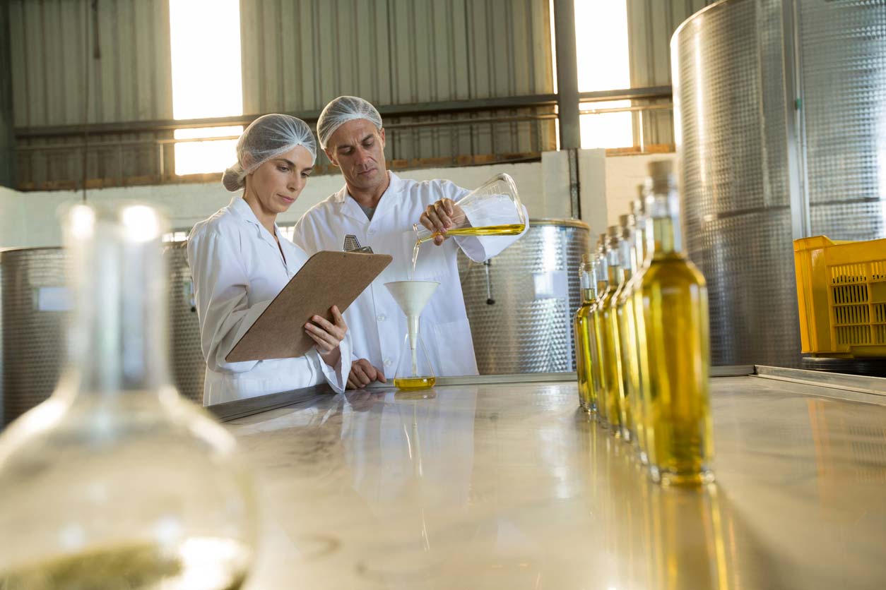 Scientists testing olive oils