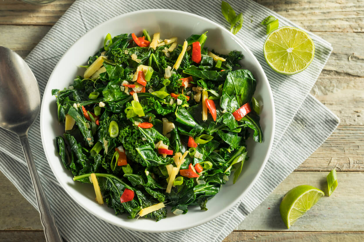 homemade organic green collard greens