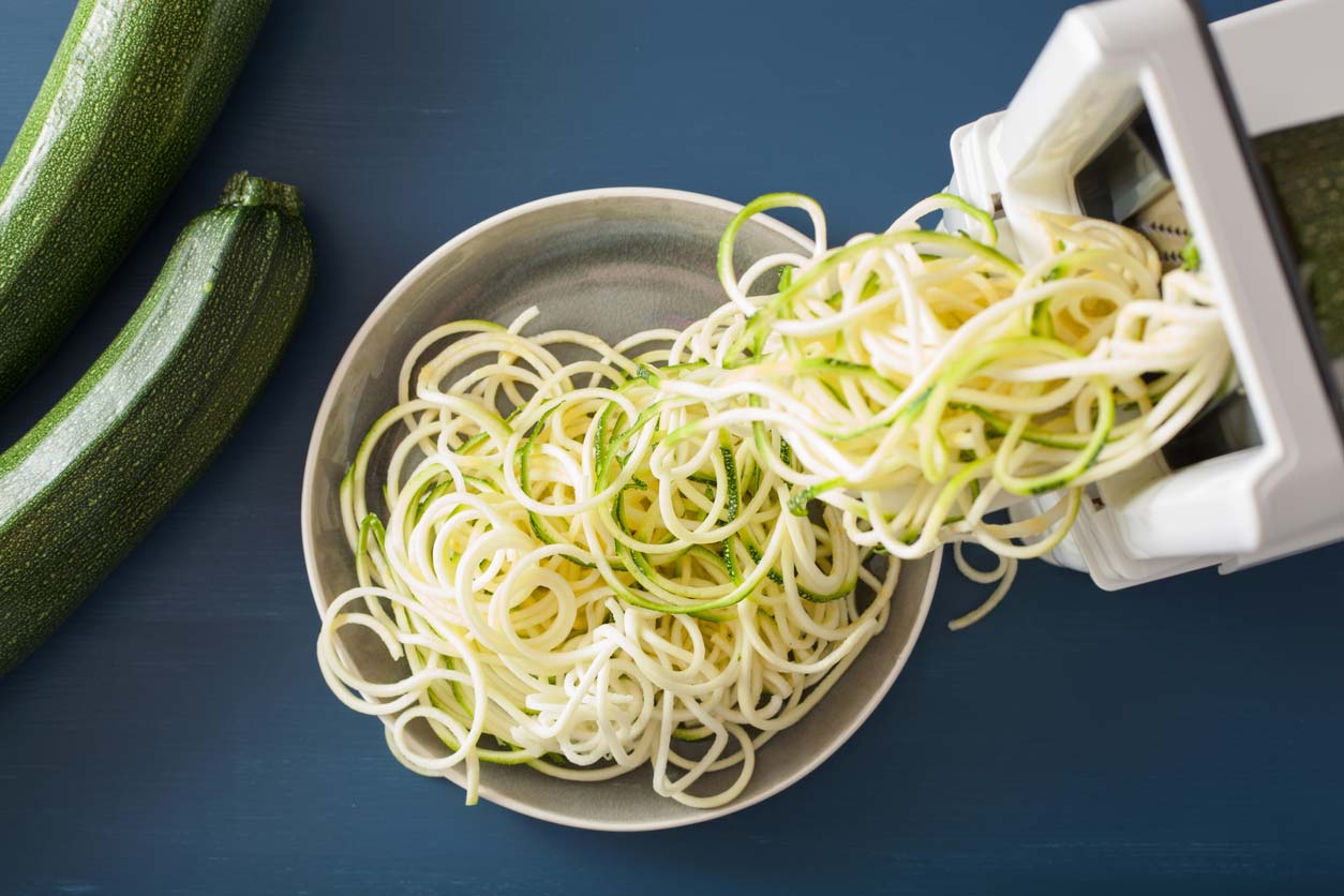 Spiralizing zucchini