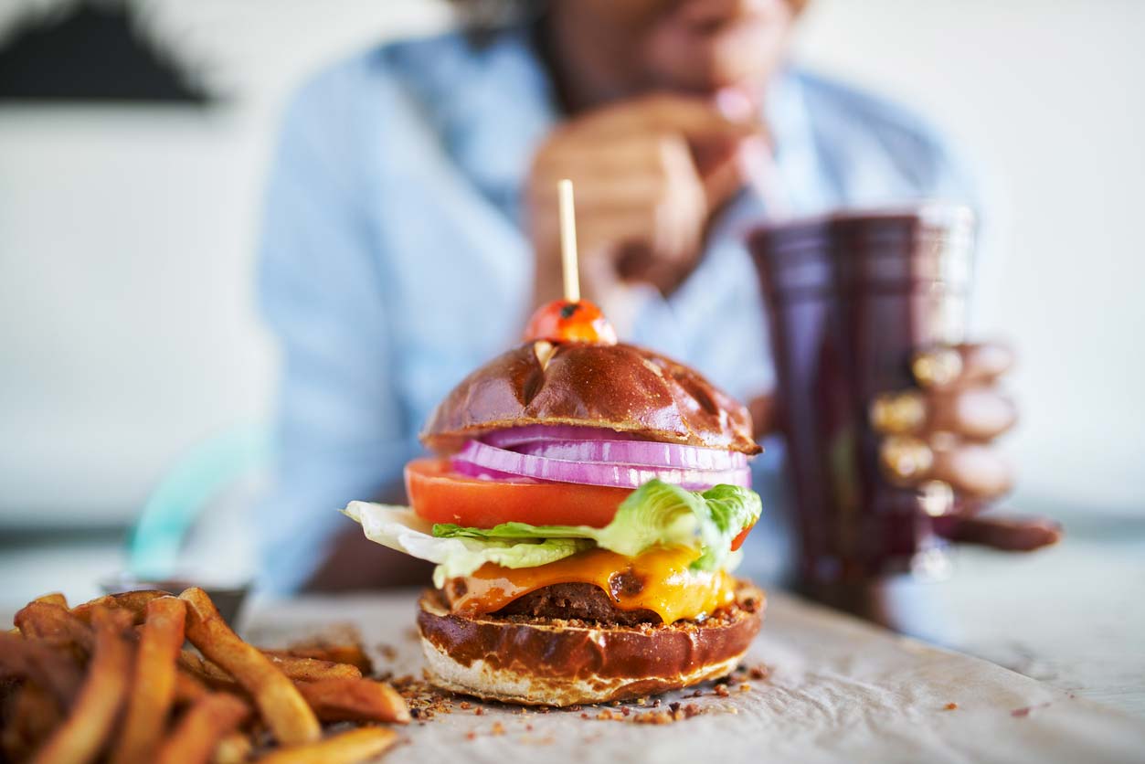 vegan meatless burger meal