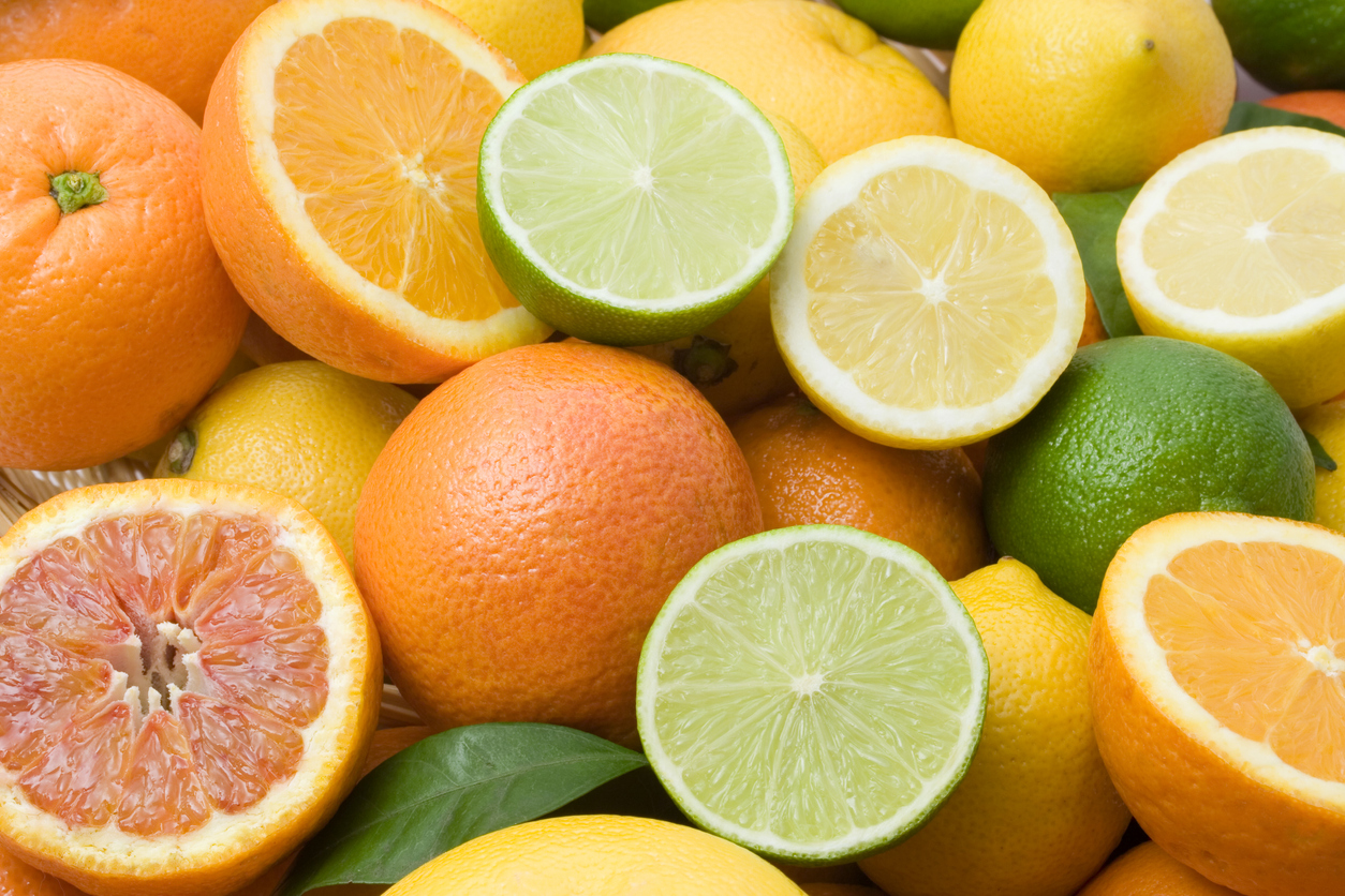Lemon, lime, tangerine, orange  and grapefruit background