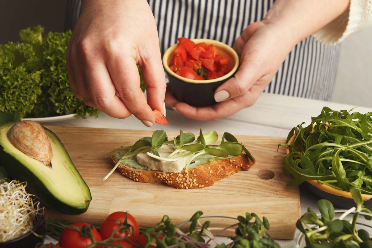 Making avocado toast