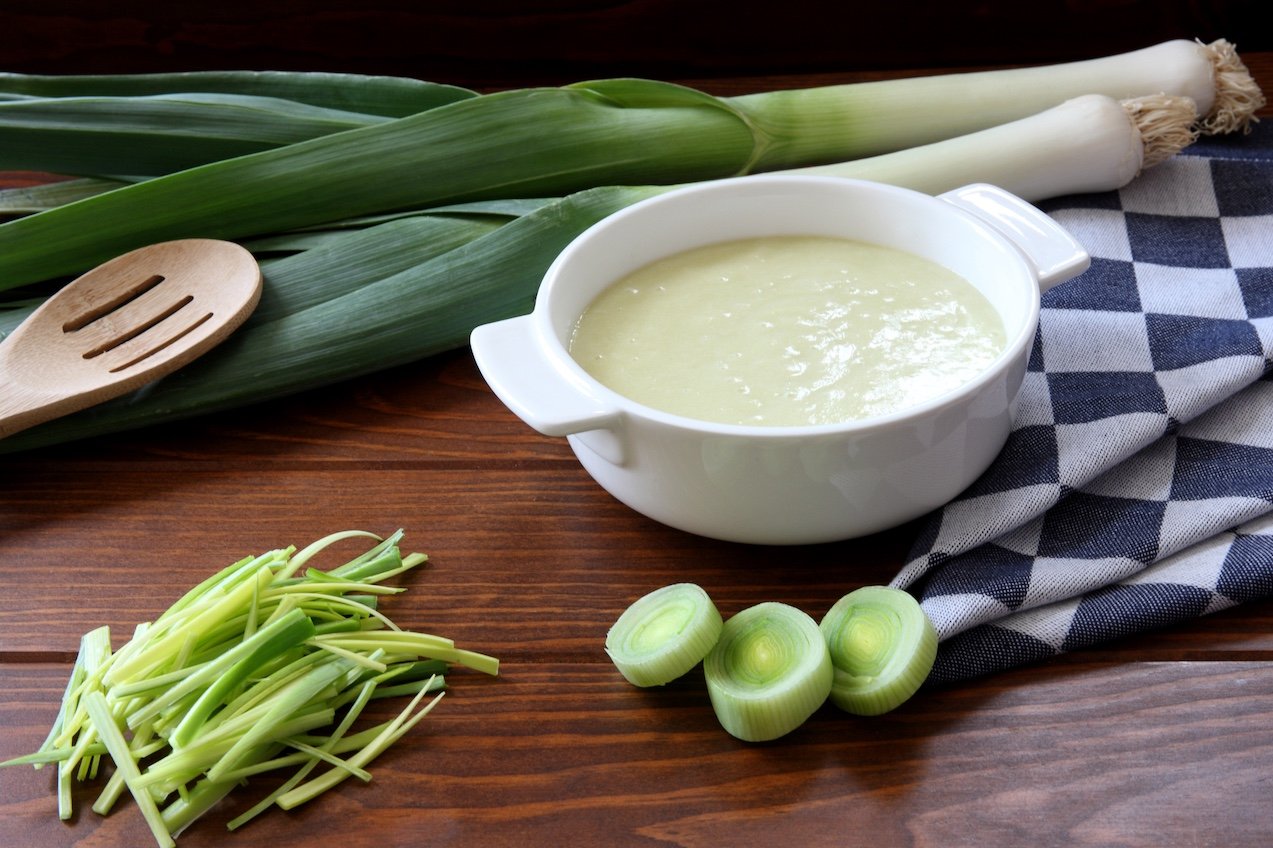 Healthy Homemade Leek Soup with Fresh Ingredients