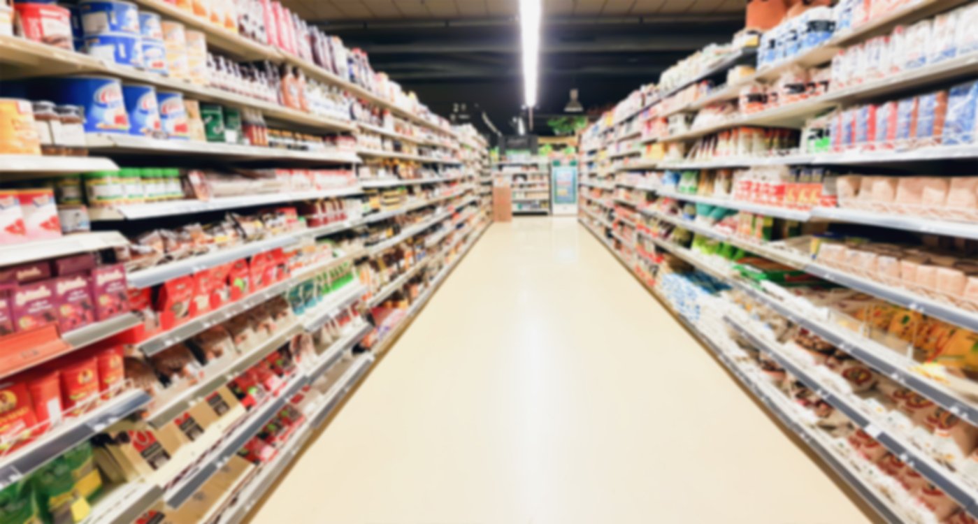 An aisle in a supermarket