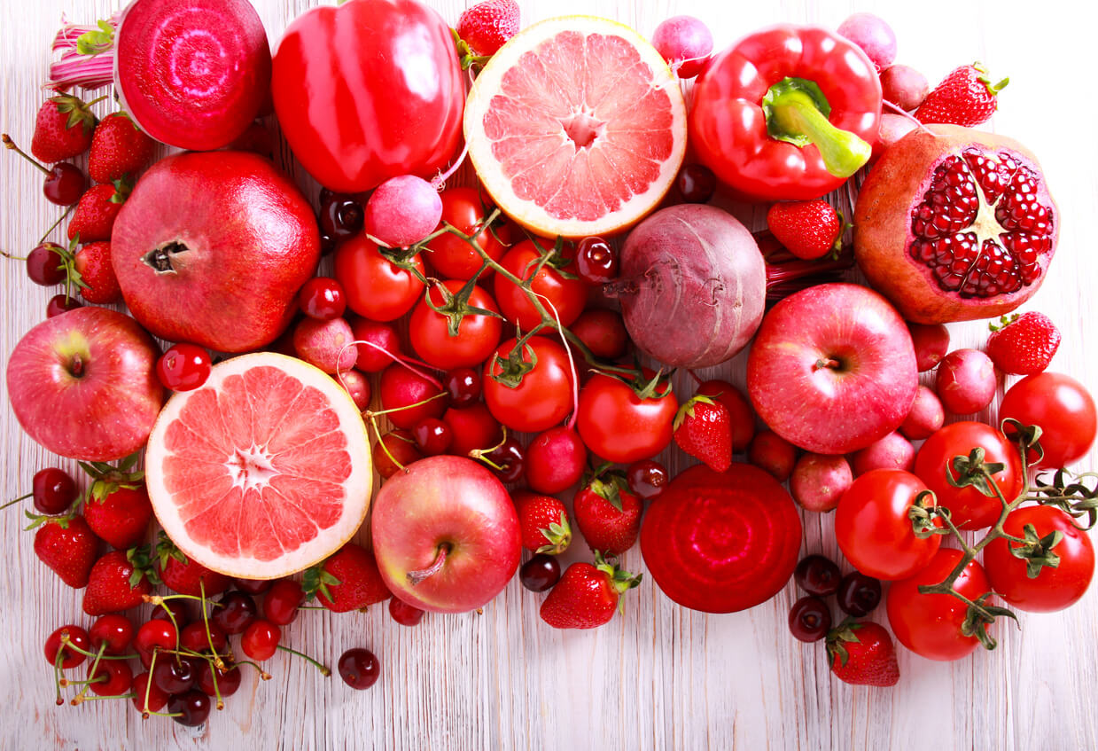 Red fruits and vegetables