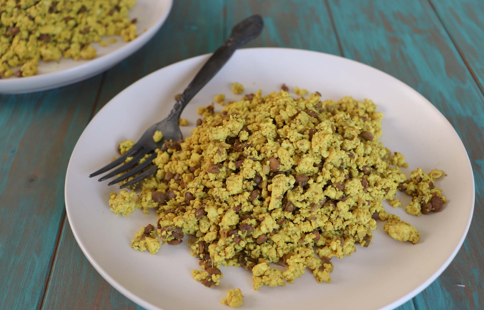 Lentil sausage scramble - a healthy, budget-friendly meal