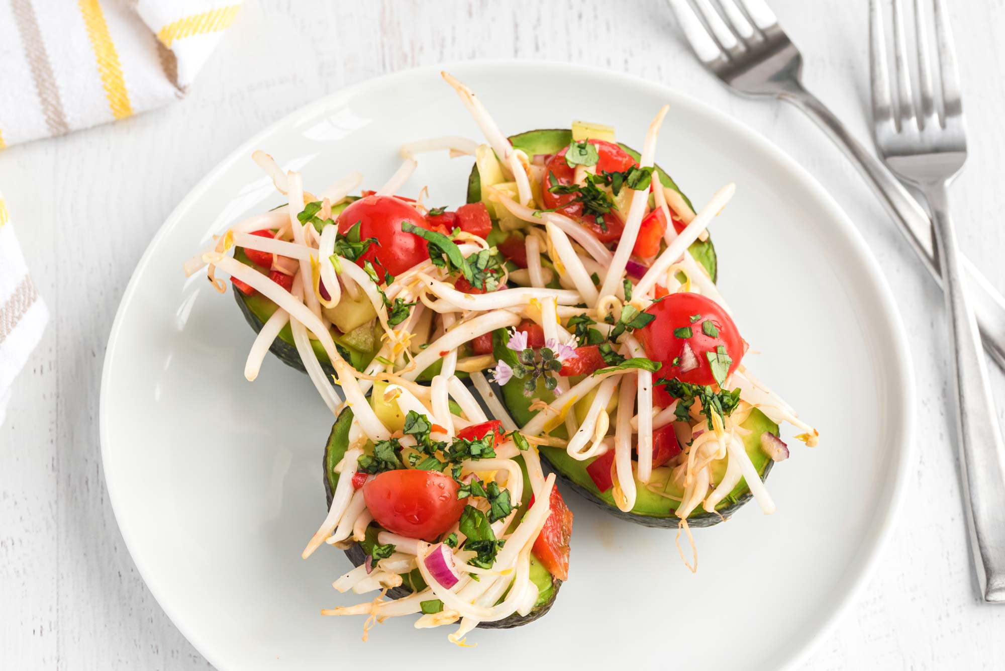 Sprouted Mediterranean Crunch Avocado Bowl