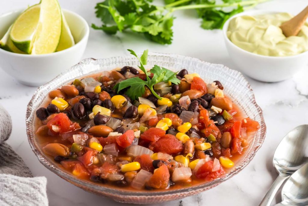 mexican bean soup in bowl