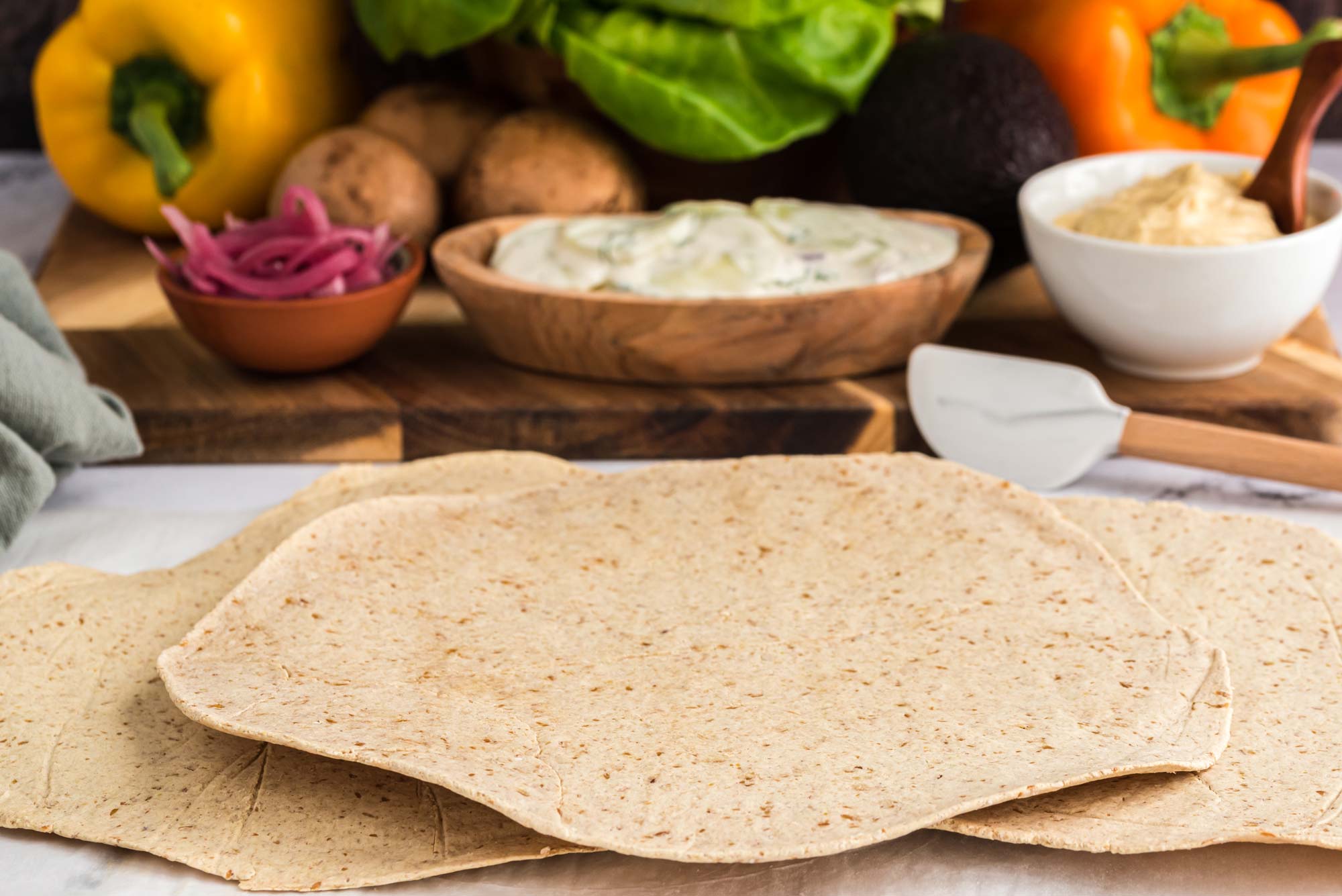 millet flatbread on counter