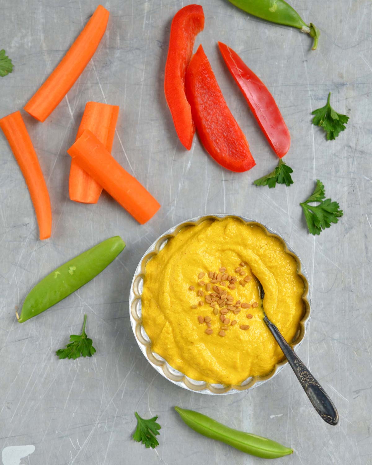 moroccan carrot dip in serving dish