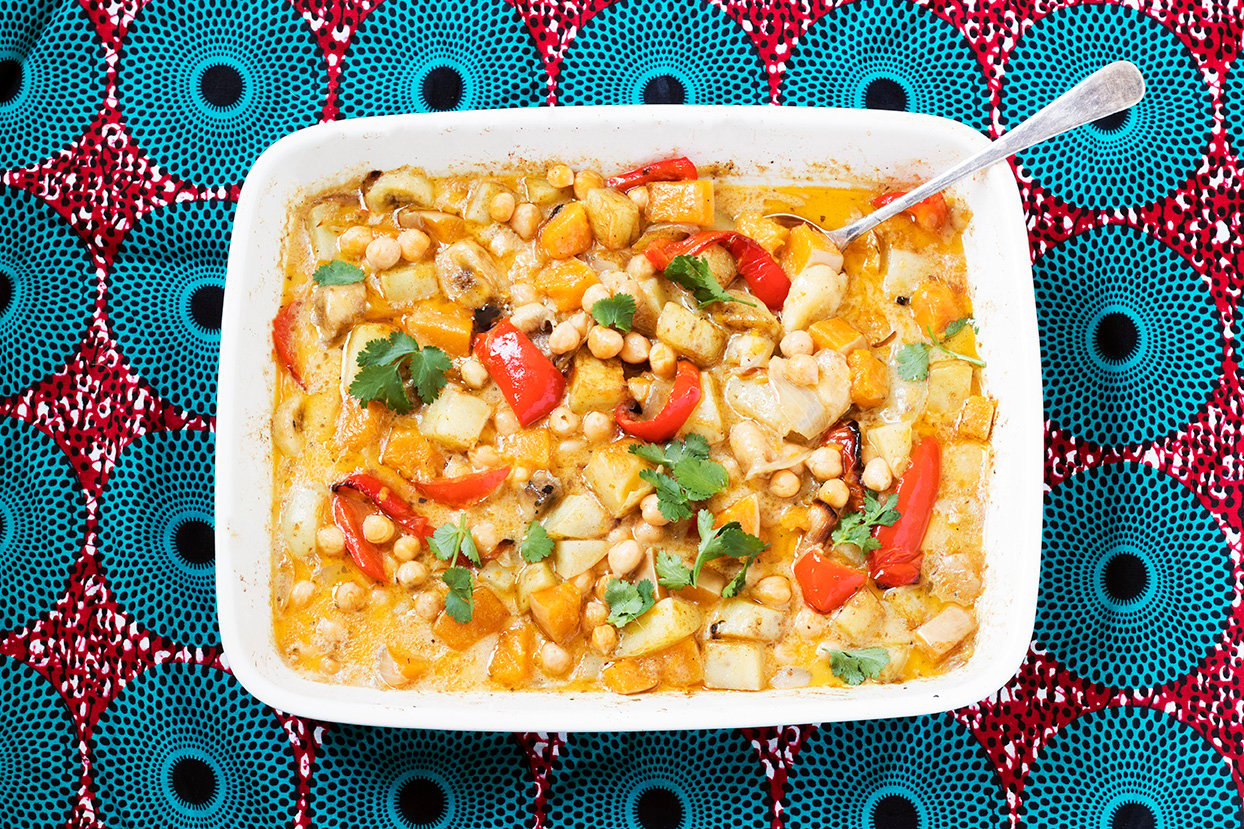 Caribbean coconut and banana curry