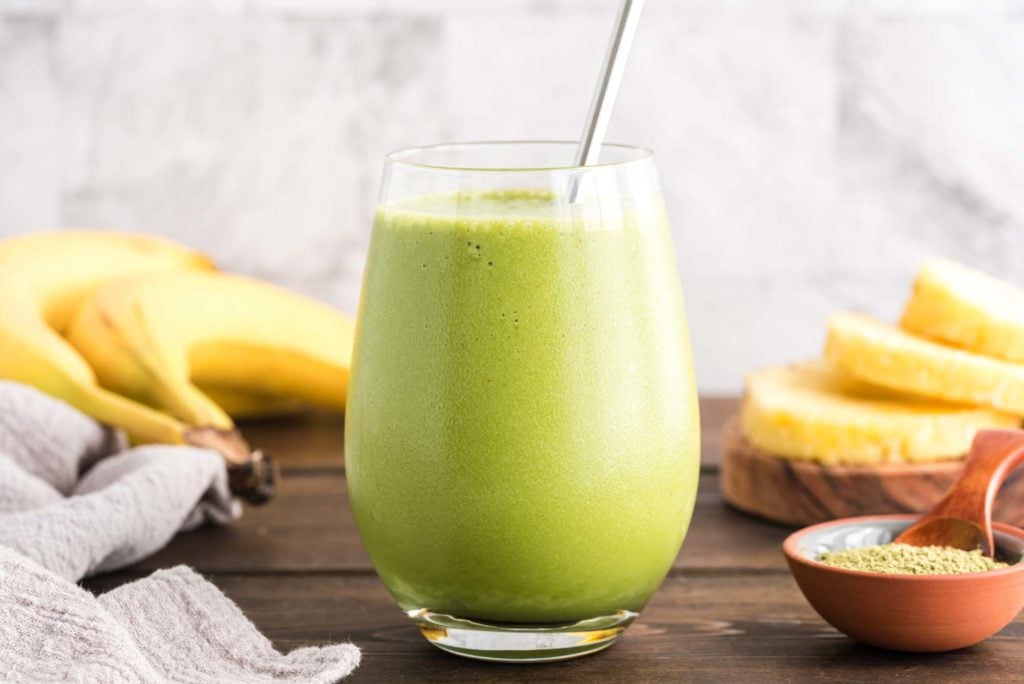 pineapple match rise-n-shine smoothie in glass