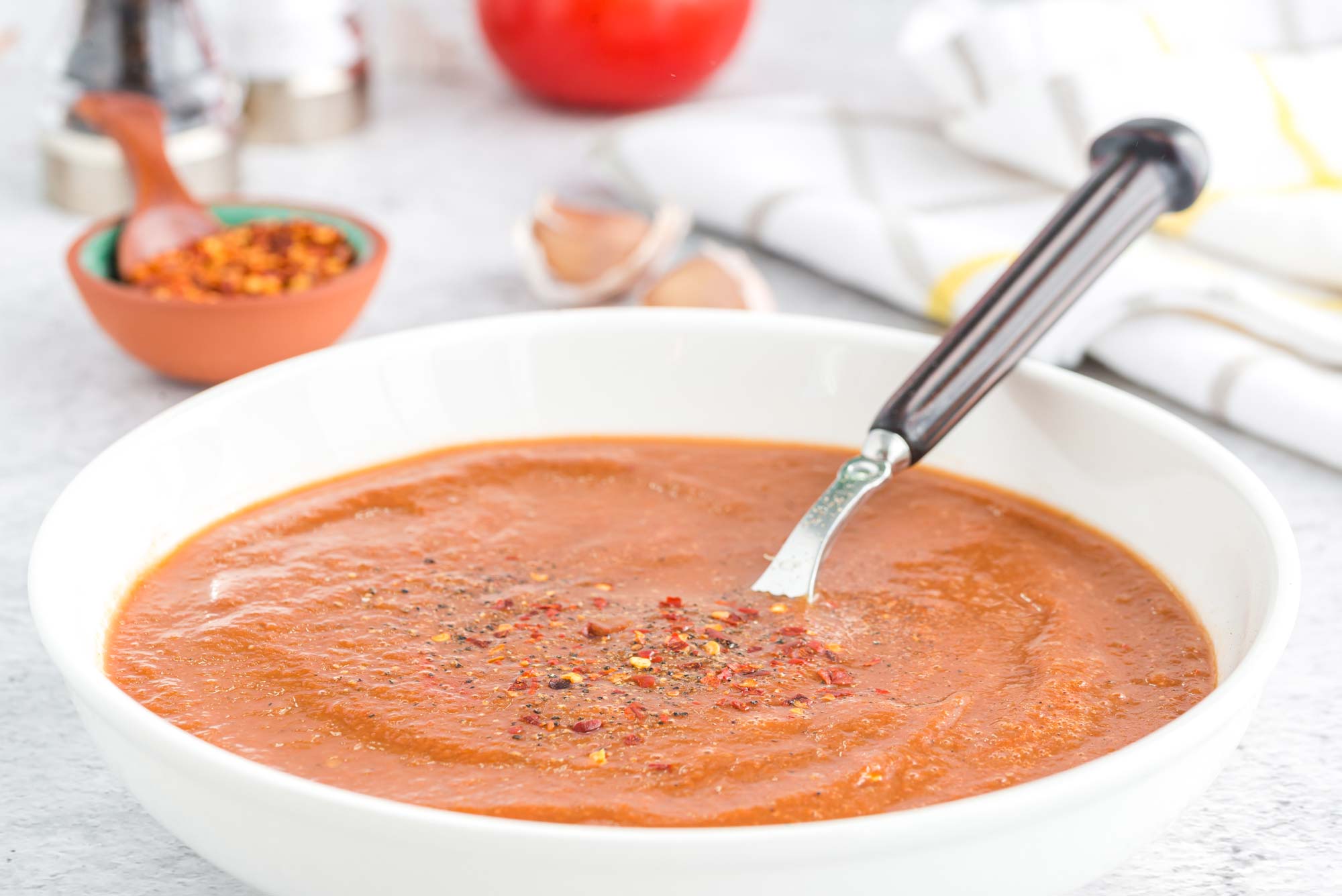 Roasted tomato basil soup