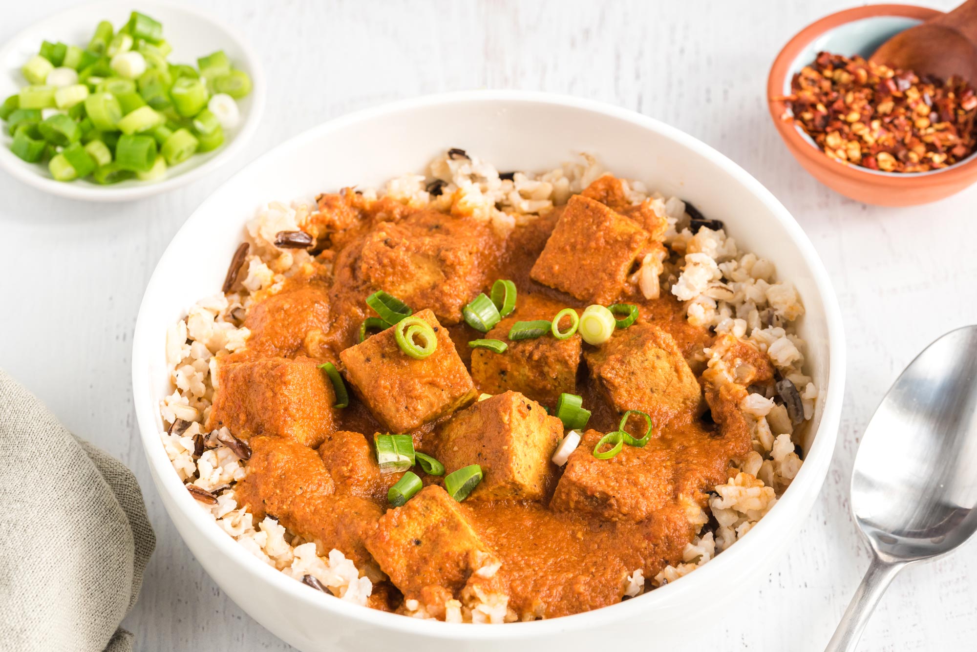 tofu tikka masala in bowl