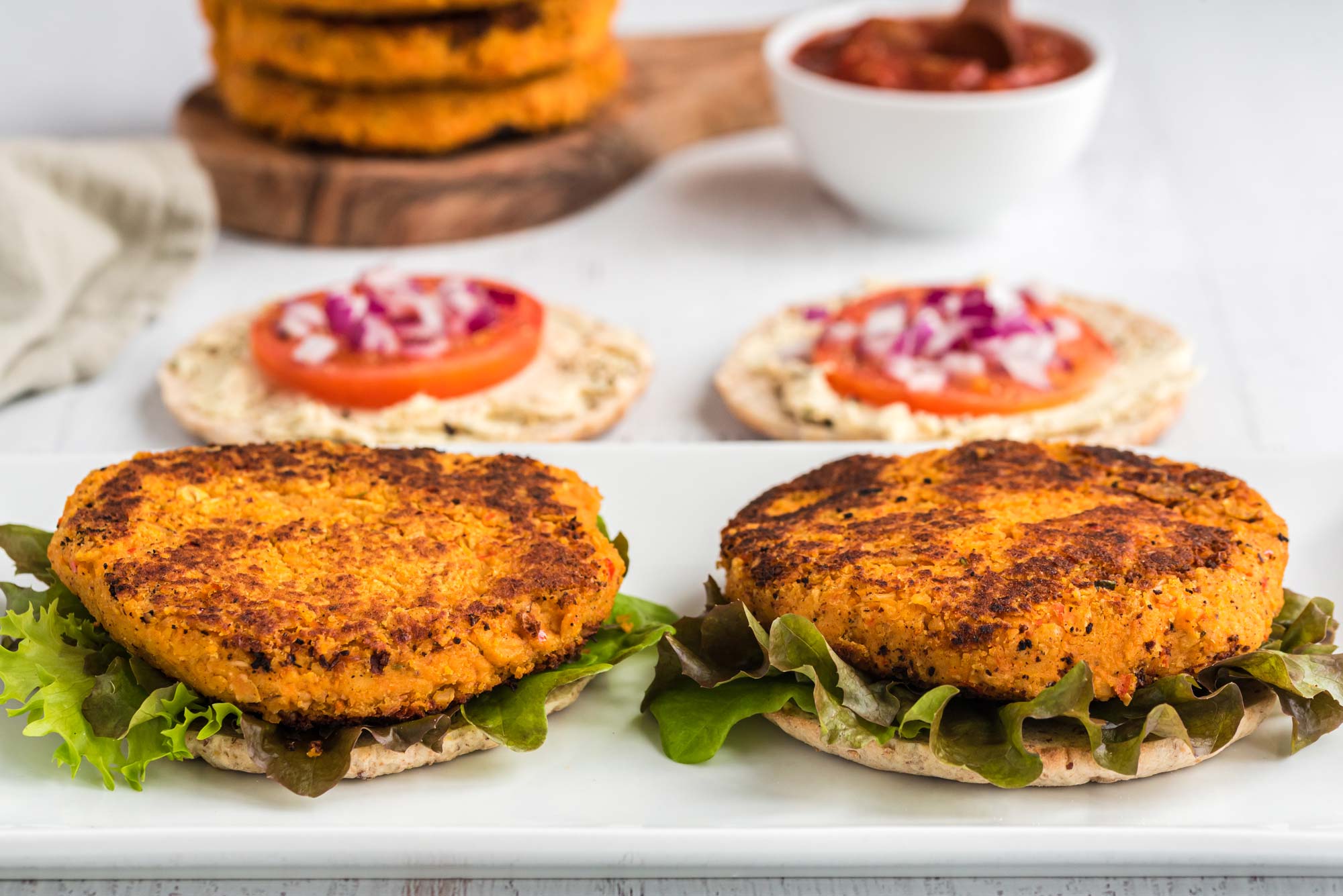 prepping chickpea burgers