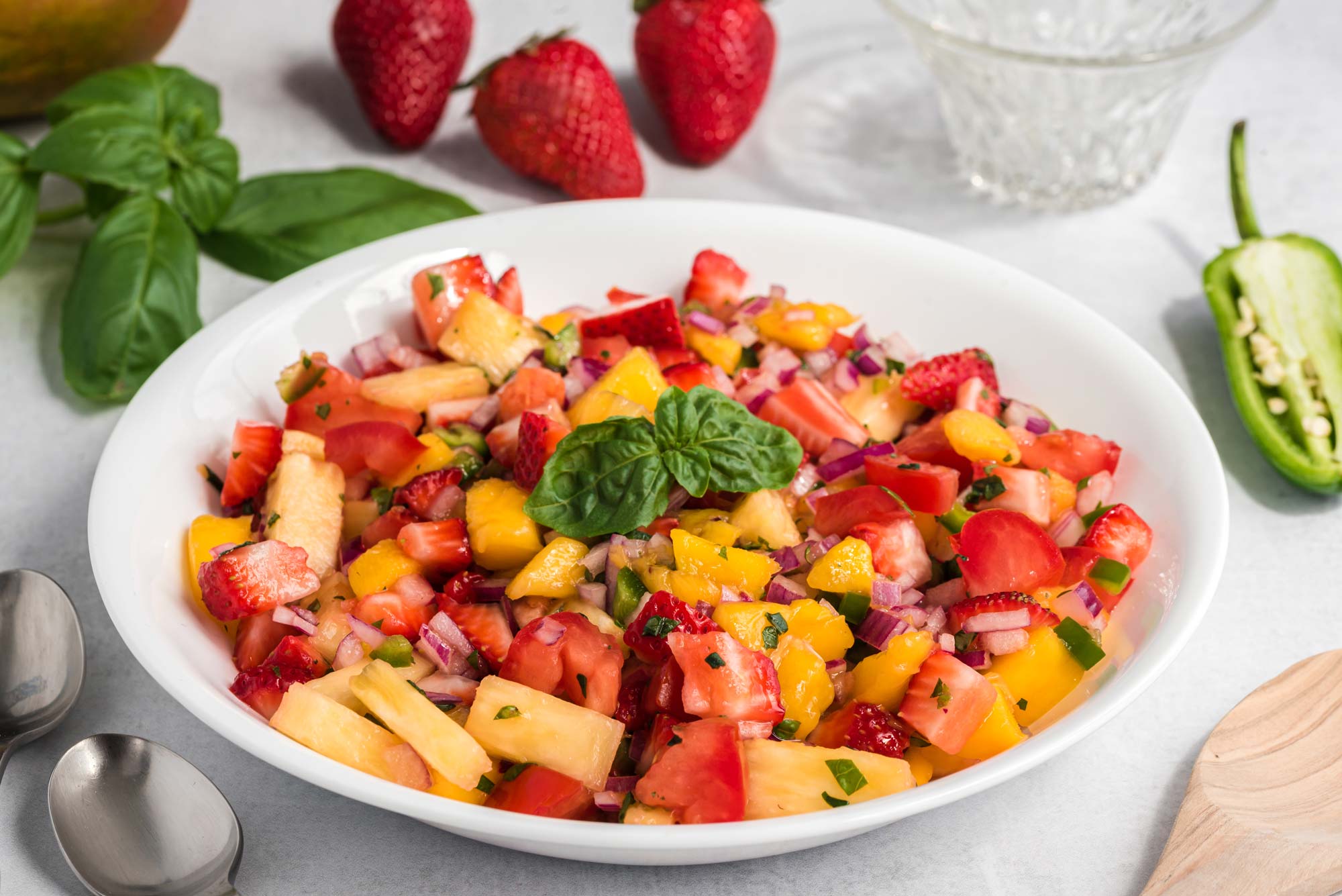 spring fruit salsa in bowl