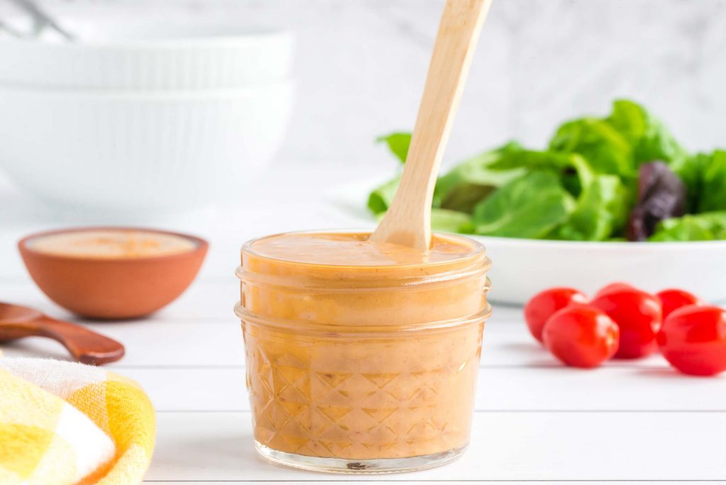 sweet and savory almond butter dressing