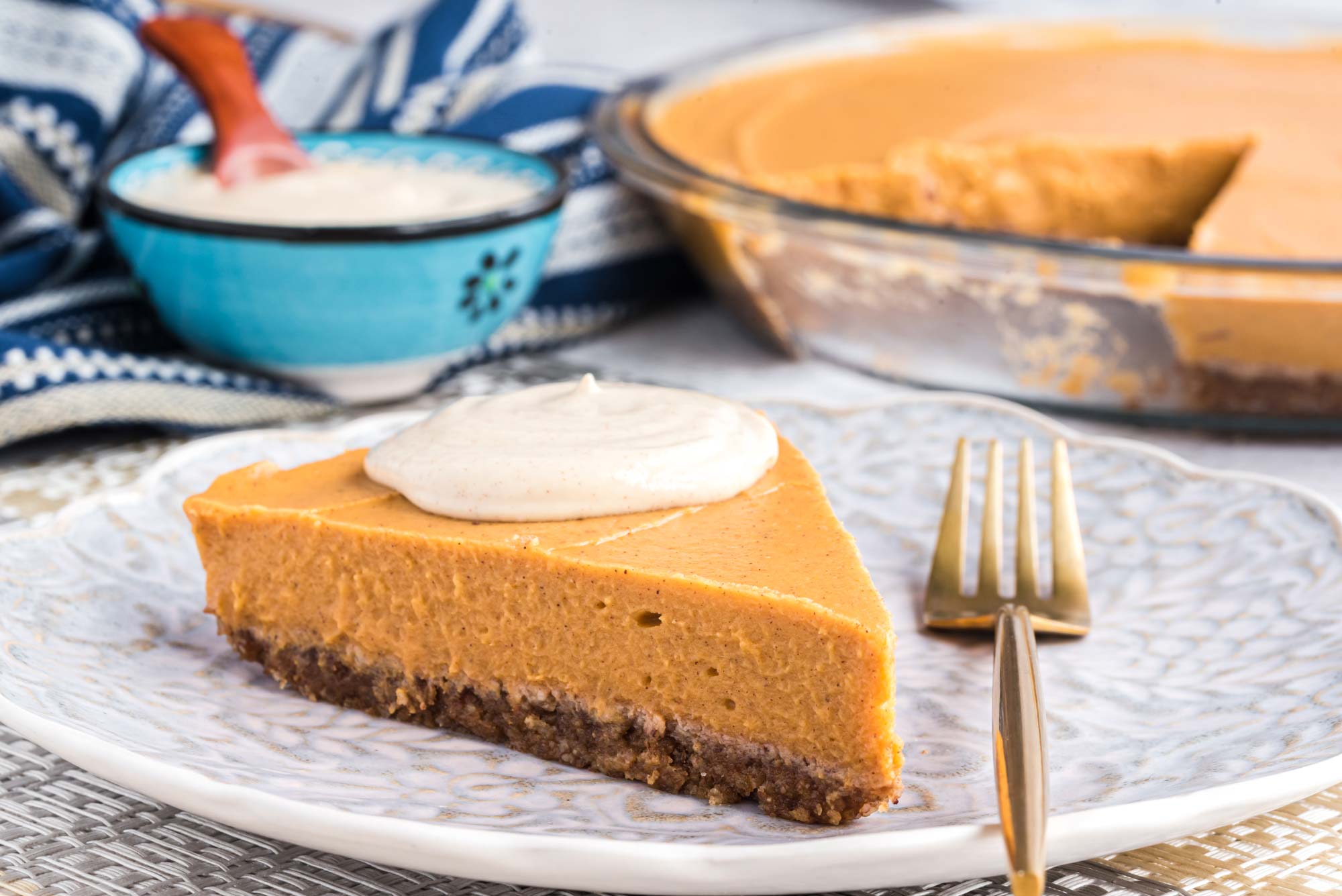 sweet potato pie slice on plate